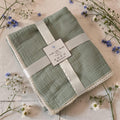 Premium Muslin Cotton Blanket - Sage Green (95 x 95 cm)
