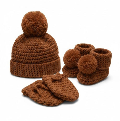 Crochet baby set (Hat, Mitten & Booties)