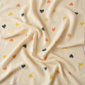 Premium Muslin Cotton Towel & Swaddle - Colorful Heart (90 x 70 cm)