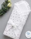 Premium Muslin Cotton Quilted/Non Quilted Blanket - Black Heart (95 x 95 cm)