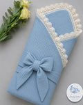 Premium Muslin Cotton Quilted/Non Quilted Blanket - Blue (95 x 95 cm)