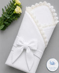 Premium Muslin Cotton Quilted/Non Quilted Blanket - White (95 x 95 cm)