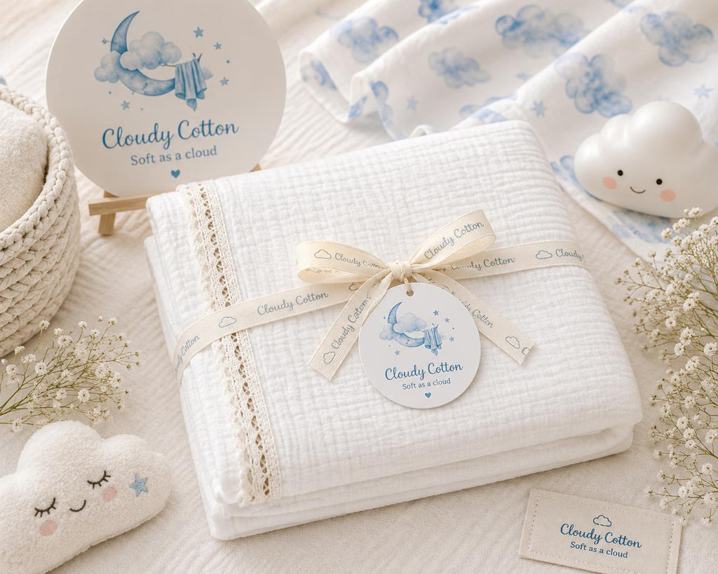 Premium Muslin Cotton Blanket - White (95 x 95 cm)